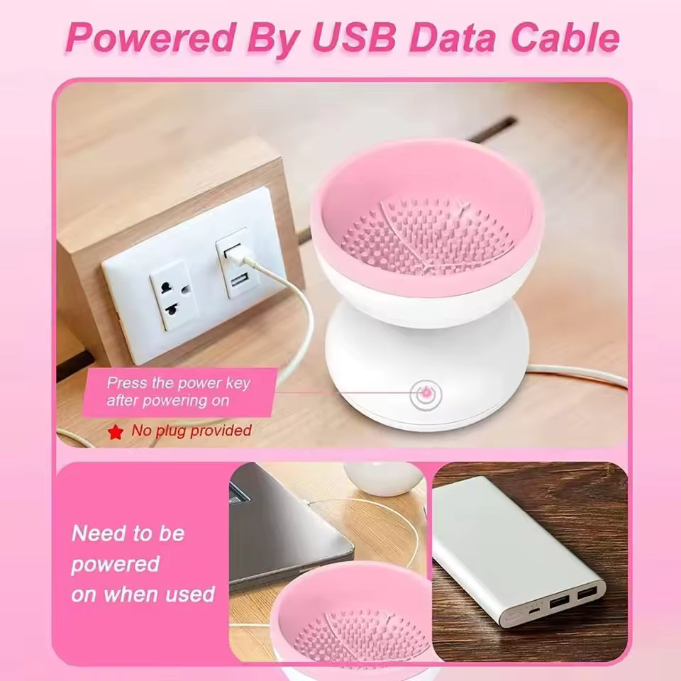 Women'S Electric Makeup Brush Cleaning USB Rechargeable Automatic Rotating Silicone Cleaning Cosmetics Cleaning Tool Accessories