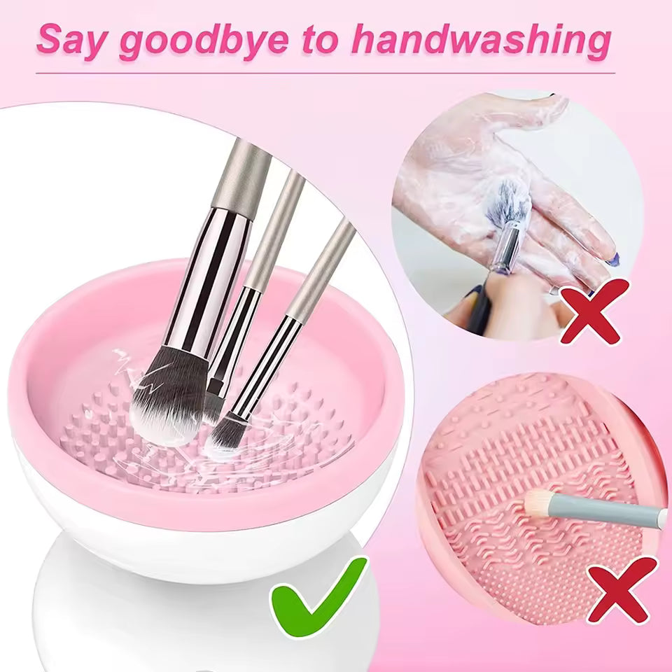 Women'S Electric Makeup Brush Cleaning USB Rechargeable Automatic Rotating Silicone Cleaning Cosmetics Cleaning Tool Accessories